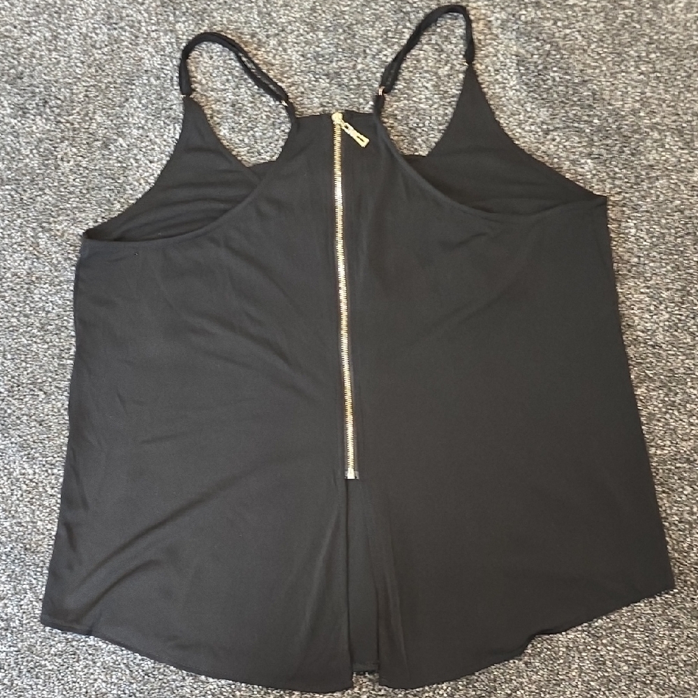Daytrip Black Camisole with Gold Zipper